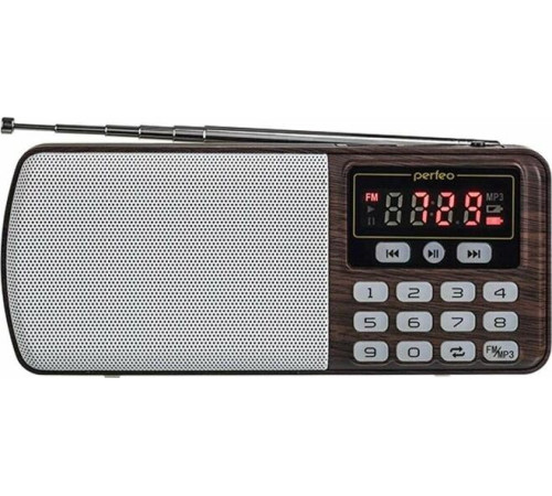 Радиоприемник PERFEO (i120-BK) ЕГЕРЬ - коричневый