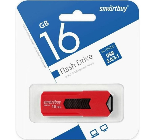 SMARTBUY (SB16GBST-R3) 16GB STREAM RED USB3.0