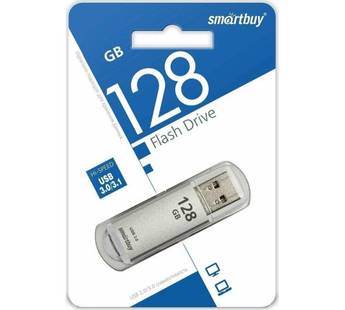 SMARTBUY (SB128GBVC-S3) 128GB V-CUT SILVER USB3.0