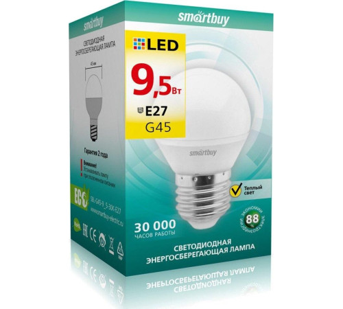SMARTBUY (SBL-G45-9_5-30K-E27) 9.5W/3000/E27