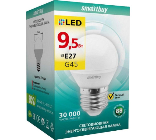 SMARTBUY (SBL-G45-9_5-30K-E27) 9.5W/3000/E27