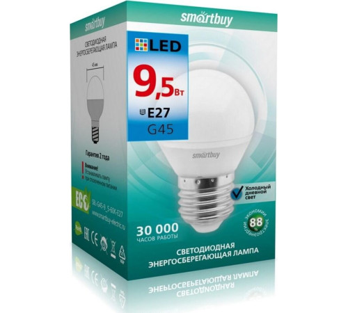 SMARTBUY (SBL-G45-9_5-60K-E27) 9.5W/6000/E27