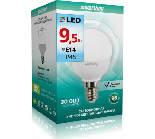 SMARTBUY (SBL-P45-9_5-40K-E14) 9.5W/4000/E14