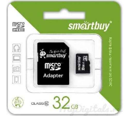 SMARTBUY (SB32GBSDCL10-01LE) MicroSDHC 32GB Class10 LE + адаптер