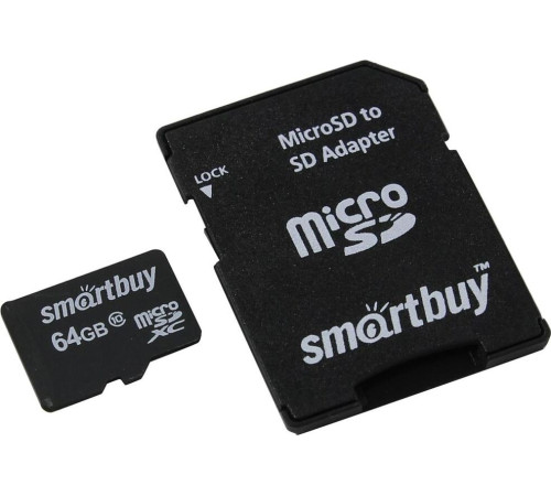 SMARTBUY (SB64GBSDCL10-01LE) MicroSDXC 64GB Class10 LE + адаптер