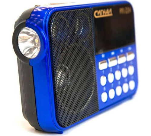 СИГНАЛ РП-224 FM 88-108МГц, бат. 3*АА, акб 400mA/h, USB/microSD, дисплей, светодиодный фонарь