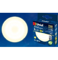 UNIEL (UL-00001672) LED-GX53-8W/WW/GX53/FR PLZ01WH матовая Теплый белый свет