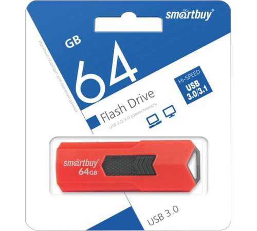 SMARTBUY (SB64GBST-R3) 64GB STREAM RED USB 3.0