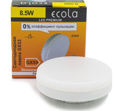 ECOLA T5UW85ELC PREMIUM GX53/8,5W/2800K матовое стекло