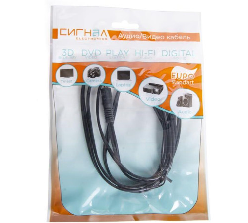 Кабель СИГНАЛ (1121) шнур 3,5Дж-2RCA 1,0 м