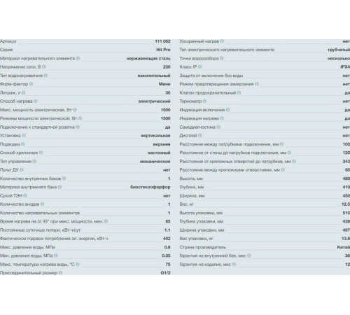 THERMEX H 30 U (PRO)/(под)