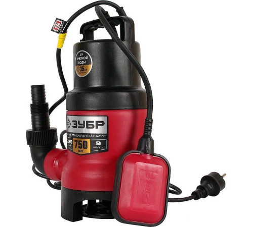 Дренажный насос ЗУБР НПГ-М1-750 Насос погружной дренажный для загрязненной воды