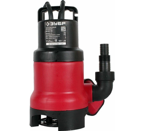 Дренажный насос ЗУБР НПГ-М1-750 Насос погружной дренажный для загрязненной воды