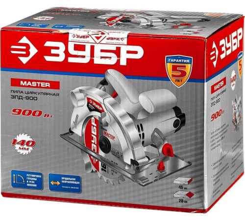 ЗУБР ЗПД-900 Пила дисковая 900 Вт, 4500 об/мин, 140 мм