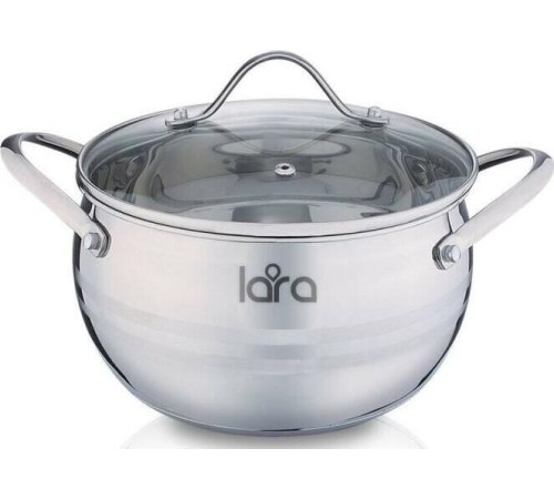 LARA LR02-87 APPLE 8 предметов (сотейник 2.1л, кастрюли: 2.1л, 3.7л, 6.1л)