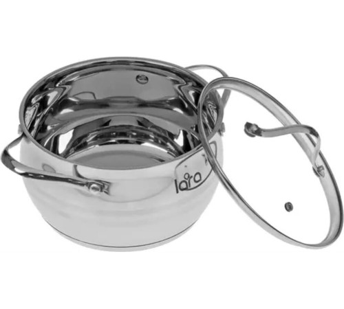 LARA LR02-87 APPLE 8 предметов (сотейник 2.1л, кастрюли: 2.1л, 3.7л, 6.1л)