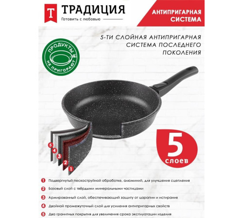 ТРАДИЦИЯ ТГ2205 а/пр литая 20см съемн/руч Гранит