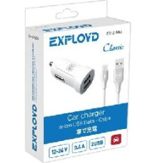 EXPLOYD EX-Z-583 micro USB 3.4А 2.4А+1А 2хUSB белый