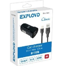 EXPLOYD EX-Z-584 8 Pin 3.4А 2.4А+1А 2хUSB чёрный