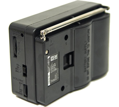 ЭФИР 15 УКВ 64-108МГц, СВ 530-1600КГц, КВ1,КВ2 бат. 2*R20(D)