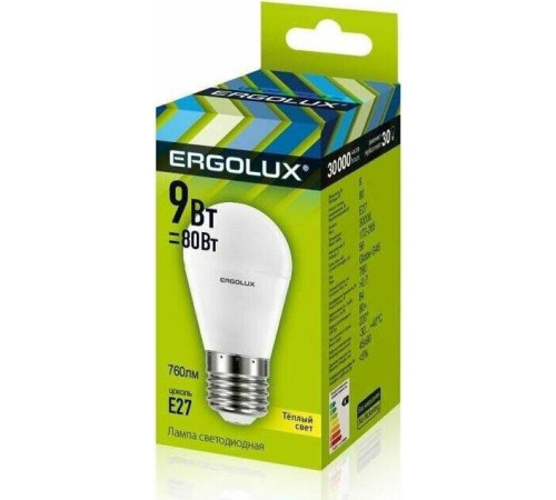 ERGOLUX (13176) LED-G45-9W-E27-3K