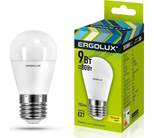 ERGOLUX (13176) LED-G45-9W-E27-3K