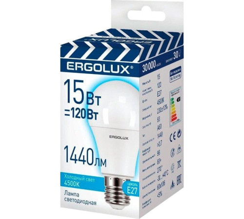 ERGOLUX (13638) LED-A60-15W-E27-4K