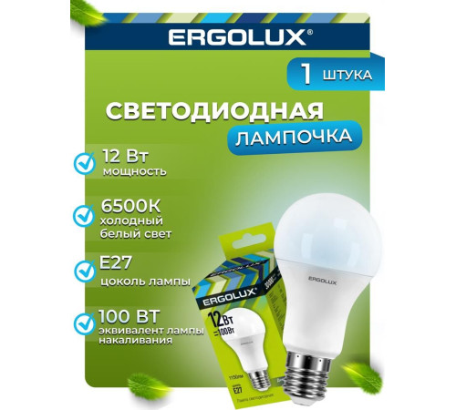 ERGOLUX (12880) LED-A60-12W-E27-6K