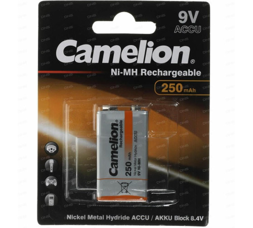 CAMELION (5014) 9V-250mAh Ni-Mh BL-1 (NH-9V250BP1, аккумулятор,9В)