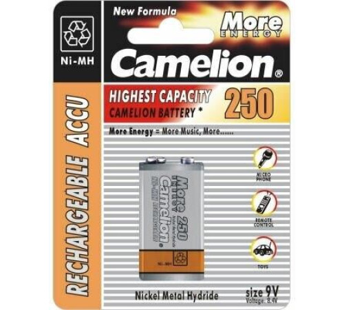 CAMELION (5014) 9V-250mAh Ni-Mh BL-1 (NH-9V250BP1, аккумулятор,9В)