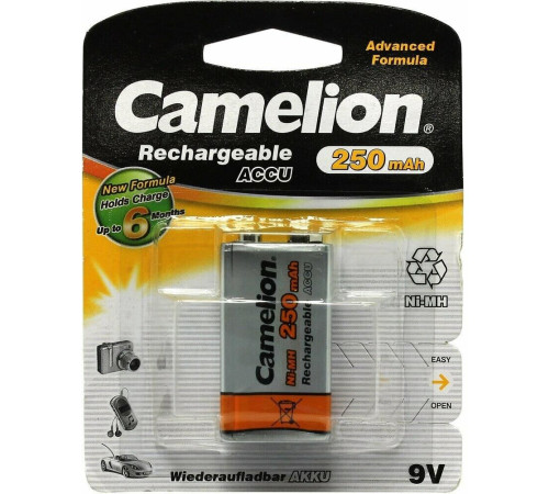 CAMELION (5014) 9V-250mAh Ni-Mh BL-1 (NH-9V250BP1, аккумулятор,9В)