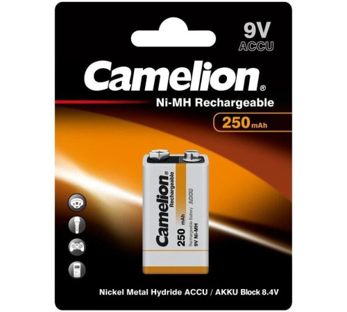 CAMELION (5014) 9V-250mAh Ni-Mh BL-1 (NH-9V250BP1, аккумулятор,9В)