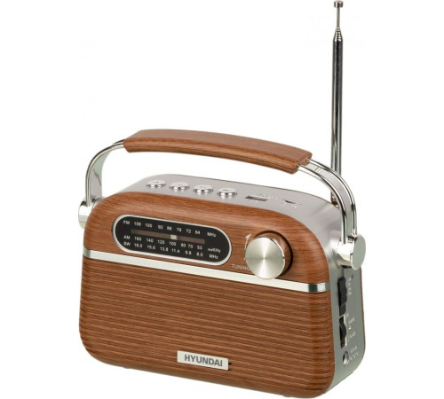 Радиоприемник HYUNDAI H-PSR200 дерево коричневое/серебро