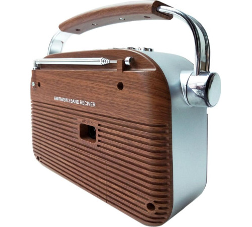 Радиоприемник HYUNDAI H-PSR200 дерево коричневое/серебро