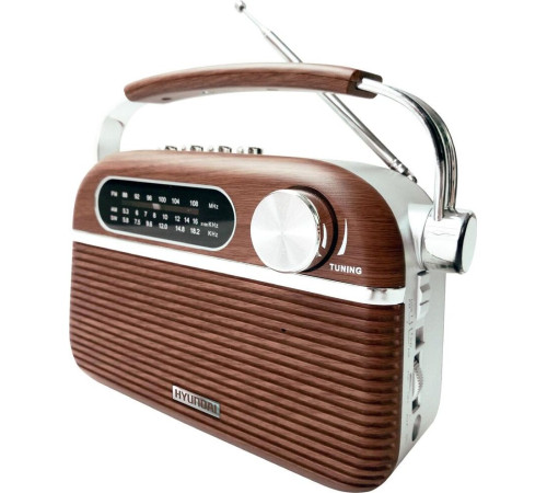 Радиоприемник HYUNDAI H-PSR200 дерево коричневое/серебро
