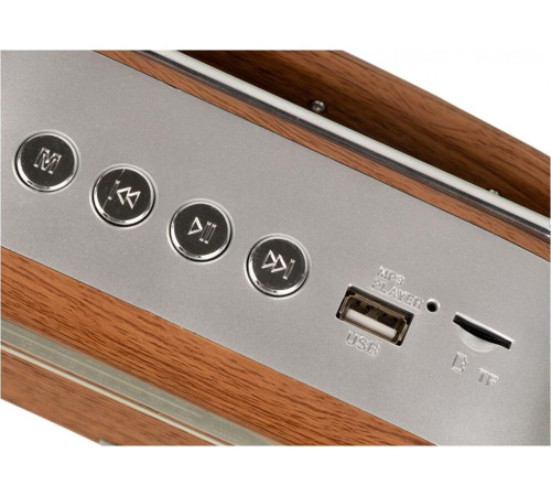 Радиоприемник HYUNDAI H-PSR200 дерево коричневое/серебро