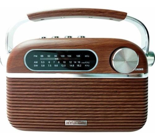 Радиоприемник HYUNDAI H-PSR200 дерево коричневое/серебро