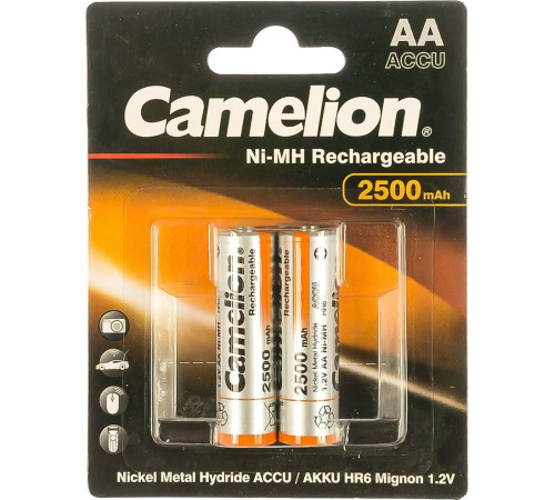 CAMELION (6107) AA-2500mAh Ni-Mh BL-2 (NH-AA2500BP2, аккумулятор,1.2В)