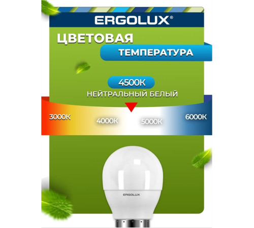 ERGOLUX (12145) LED-G45-7W-E27-4K