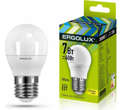ERGOLUX (12143) LED-G45-7W-E27-3K