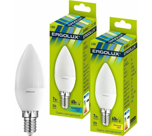 ERGOLUX (12134) LED-C35-7W-E14-3K