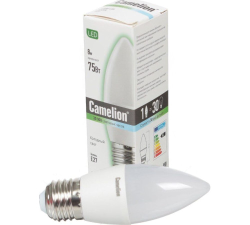 CAMELION (12390) LED8-C35/845/E27/4500К/8Вт