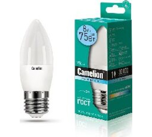 CAMELION (12390) LED8-C35/845/E27/4500К/8Вт