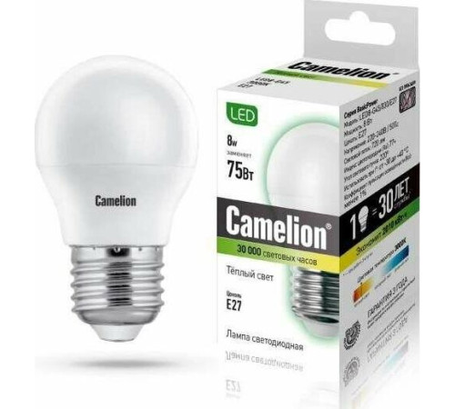 CAMELION (12392) LED8-G45/830/E27/3000K
