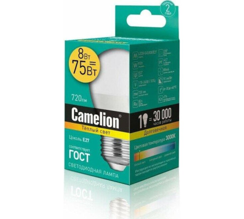 CAMELION (12392) LED8-G45/830/E27/3000K