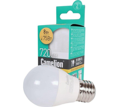 CAMELION (12392) LED8-G45/830/E27/3000K