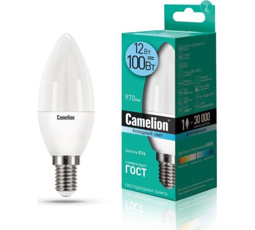 CAMELION (13689) LED12-C35/845/E14/12Вт/4500К