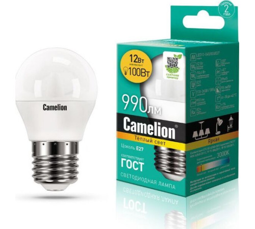 CAMELION (13694) LED12-G45/830/E27/3000K