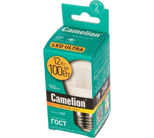 CAMELION (13694) LED12-G45/830/E27/3000K