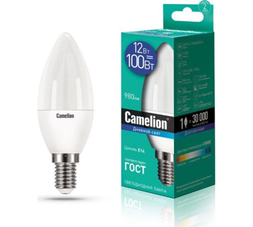 CAMELION (13691) LED12-C35/865/E14/12Вт/6500К
